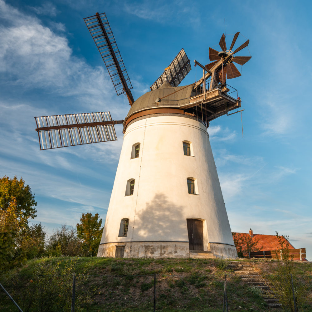 windmuehle-wendhausen-lehre Die Windmühle in Wendhausen ist die einzig betriebsbereite fünfflügelige Mühle in Deutschland.